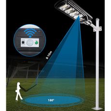 LED Solárna pouličná lampa so senzorom LED/240W/6V 6500K IP65 + diaľkové ovládanie