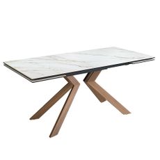 Estila Luxusný moderný rozkladací jedálenský stôl Vita Naturale s dizajnovými nohami a bielou mramorovou doskou 180 - 220 - 260 cm