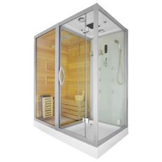 M-SPA - Ľavá suchá sauna s parou a sprchová kabína TRIO 180 x 110 x 223 cm 6 kW