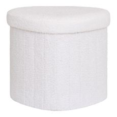 Biely taburet z textílie buklé Medford – House Nordic