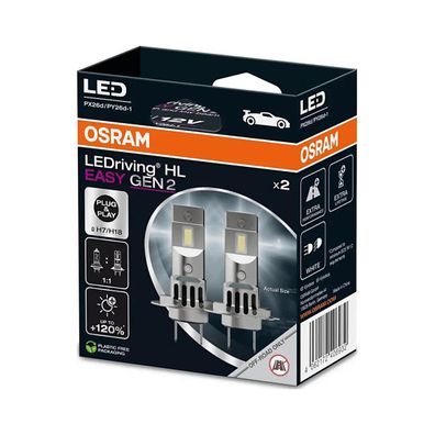 SADA 2x LED Autožiarovka EASY GEN H7 PX26d/16W/12V 6500K - Osram