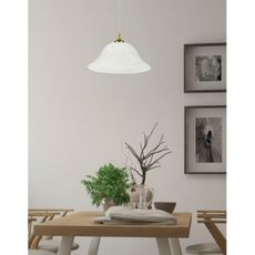 Luster na lanku VERA 1xE27/60W/230V zlatá/biela