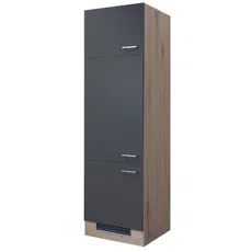 Kuchynská skriňa pre vstavanú chladničku Tiago,dub san remo/sivá,60 cm%