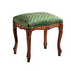 Estila Baroková luxusná čalúnená taburetka Clasica z masívneho dreva s ornamentálnym vyrezávaním 45cm