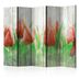 Paraván Red tulips on wood Dekorhome 135x172 cm (3-dielny)