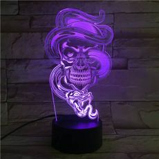 3Dmix 3DL-SL030 – 3D LED nočná lampa - Lebka s hadom (Solar)
