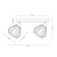 Spot-Light DO63804274 - Stropné bodové svietidlo VENTI 2xE27/15W/230V dub