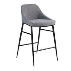 Estila Moderná barová stolička Urbano sivá čiernymi kovovými nožičkami 90cm