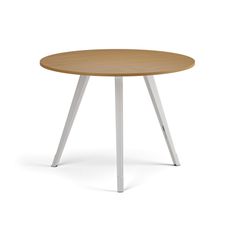 Konferenčný stôl PRIMO ZEN, priemer 100 cm, biela podnož, buk