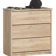 Ak furniture Skriňa na topánky Mini 60 cm - 3 dvierka dub sonoma