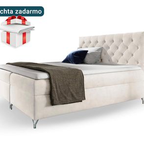 Wilsondo Čalúnená boxspring manželská posteľ Guliette s matracom - biela Rozmer: 200x200