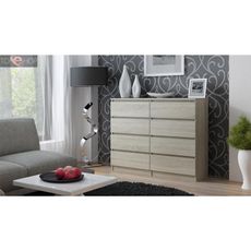 Komoda 8 šuplíků Malva 120 cm, dub sonoma