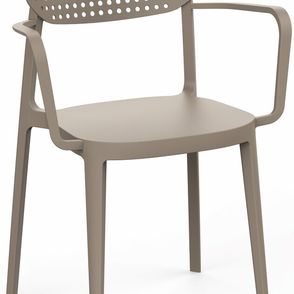 Jedálenská stolička AIRE ARMCHAIR Rojaplast Šedohnědá taupe