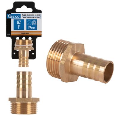 Mosadzná hadicová vsuvka 19 mm - 1" vonkajší závit - s kľúčom (250)