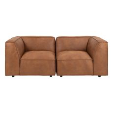 Koňakovohnedá pohovka z imitácie kože 208 cm Fairfield Kentucky – Bonami Selection