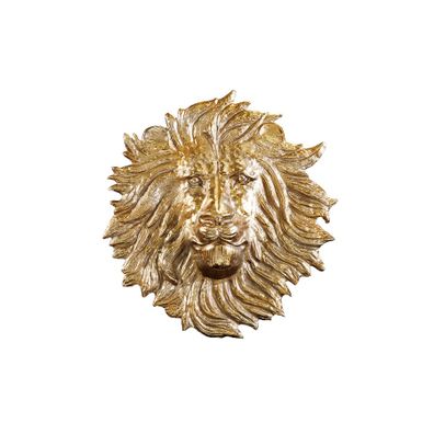 Estila Dizajnová art deco nástenná dekorácia Lion z kovu v podobe leva v zlatej farbe s glamour nádychom 58 cm