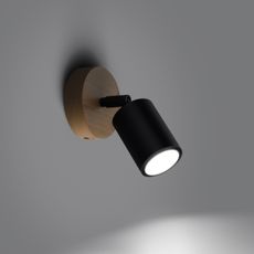 Sollux SL.1290 - Nástenné bodové svietidlo VERDO 1xGU10/10W/230V čierna
