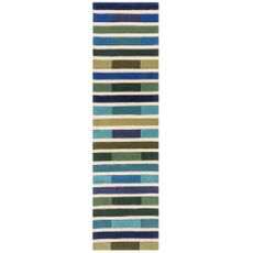 Flair Rugs , Ručne všívaný behúň Illusion Piano Green/Multi, 60x230, viacfarebná, chodba / predsieň
