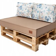 Golden Garden Paletové sedenie GG27 podsedák a vankúš 120cm x 80cm x 15cm krémová vzor more