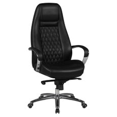 MID.YOU KANCELÁRSKE KRESLO, kožený vzhľad, čierna