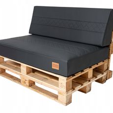 Golden Garden Paletové sedenie GG82 - podsedák a vankúš 120cm x 80cm x 15cm prešívaný eco koža čierna