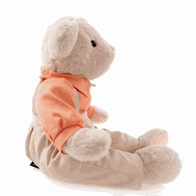 Plyšový medvedík, smotanová/oranžová, 45cm, MADEN BOY TYP1