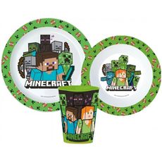 Sada plastového riadu Minecraft s kelímkom - 3 dielna súprava