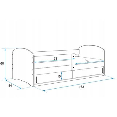 Interbeds LUKI 1 Jednolôžková detská posteľ 80x160 Sivá Snow