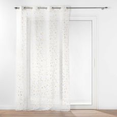 Voálová záclona v bielo-zlatej farbe 140x240 cm Floressia – douceur d'intérieur