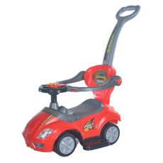 Baby Mix Detská odrážadlo s vodiacou tyčou 3v1Mega Car, červená