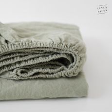 Svetlozelená napínacia ľanová plachta 140x200 cm Sage – Linen Tales
