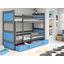 Interbeds Rico poschodová posteľ 200cm x 90cm borovicové drevo sivo-modrá