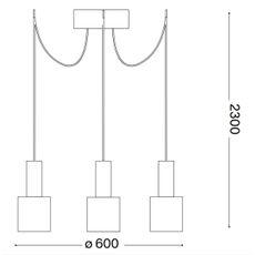 Ideal Lux - Luster na lanku HOLLY 3xE27/60W/230V pavúk mosadz