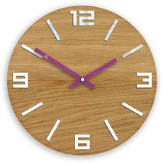 ModernClock Nástenné hodiny Arabic Wood hnedo-fialové