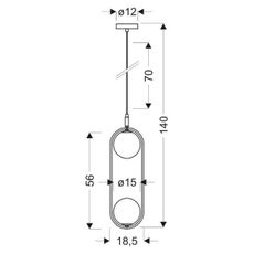 Luster na lanku CORDEL 2xG9/28W/230V zlatá