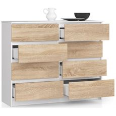 Komoda K120 8SZ biela / sonoma
