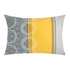 Bellatex Obal na vankúš Krúžky šedo-žltá, 50 x 70cm, 50 x 70 cm