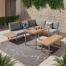 Ambia Garden JEDÁLENSKÁ TERASOVÁ SÚPRAVA 4-dielne, kov, plast, textil