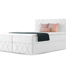 Wilsondo Čalúnená boxspring posteľ Paros Lux s vrchným matracom - biela Paros Rozmer: 180x200