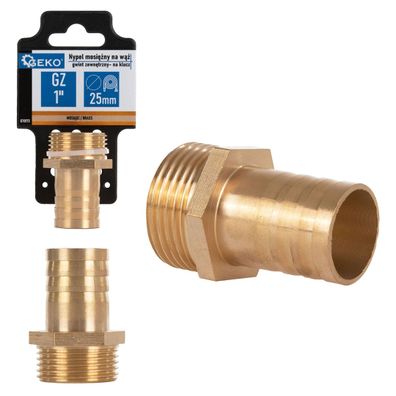 Mosadzná hadicová vsuvka 25 mm - 1" vonkajší závit - s kľúčom (250)