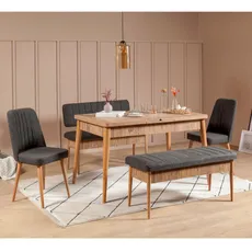 Hanah Home Jedálenský set Vina 5D borovica atlantická/antracit