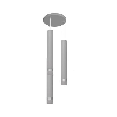 LED Luster na lanku TUBA 3xGU10/4,8W/230V šedá/lesklý chróm