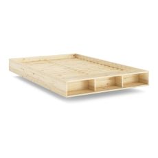 Dvojlôžková posteľ z borovicového dreva s roštom 180x200 cm v prírodnej farbe Merge – Karup Design
