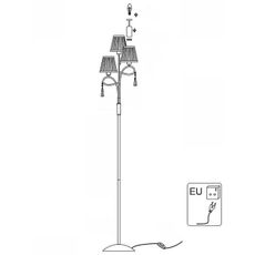 Searchlight EU5033CC - Stojacia lampa SIMPLICITY 3xE14/60W/230V chróm
