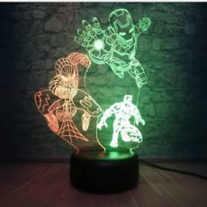3Dmix 3DL-BTB051 – 3D LED nočná lampa - Avengers – Ironman, Spider-man, Batman (Bluetooth reproduktor - farba biela)