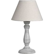 Estila Nočná lampa PAROS vo vintage štýle v sivej farbe s keramickou podstavou 26cm