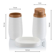 Kúpeľňový set CAROL 5 ks biela/hnedá