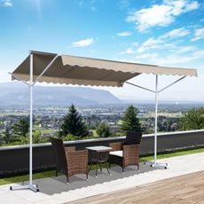 Voľne stojaca markíza so sklopnými ramenami - 2,95 x 2,94 x 2,5 m | béžová