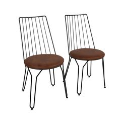 Kalune Design Sada 2 ks jídelních židlí Ada černá/hnědá