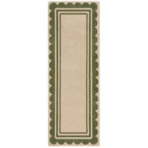 Flair Rugs koberce Ručne všívaný behúň Lois Scallop Green - 80x230 cm